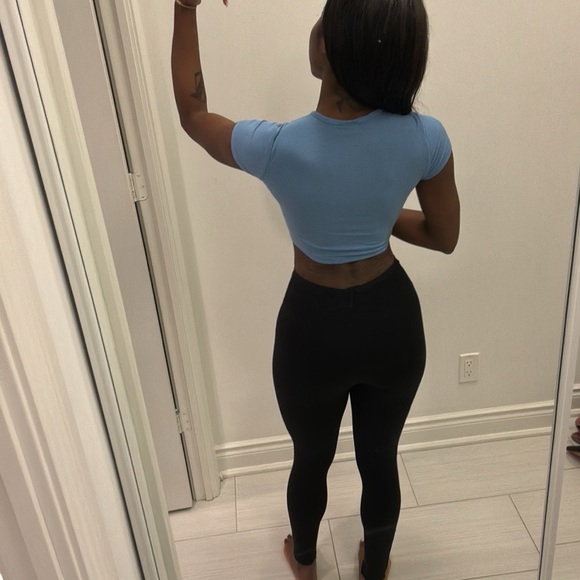 Tight Fitted Black Pants with Pearl Design - Picture 3 of 5